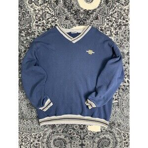 Vintage 90s Mens Wilson Authentic Vneck Sweater Size XL Navy Blue